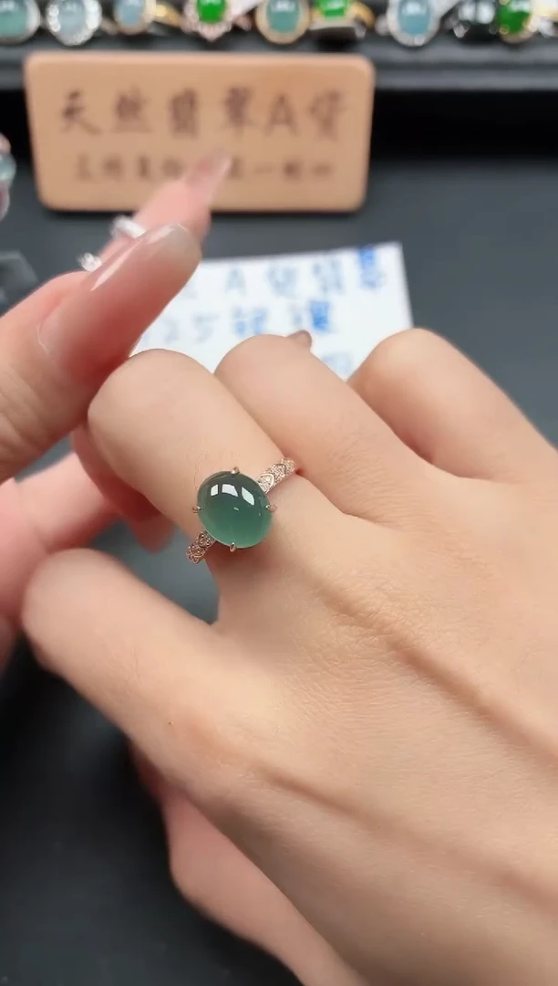 银S925镶嵌戒指翡翠111