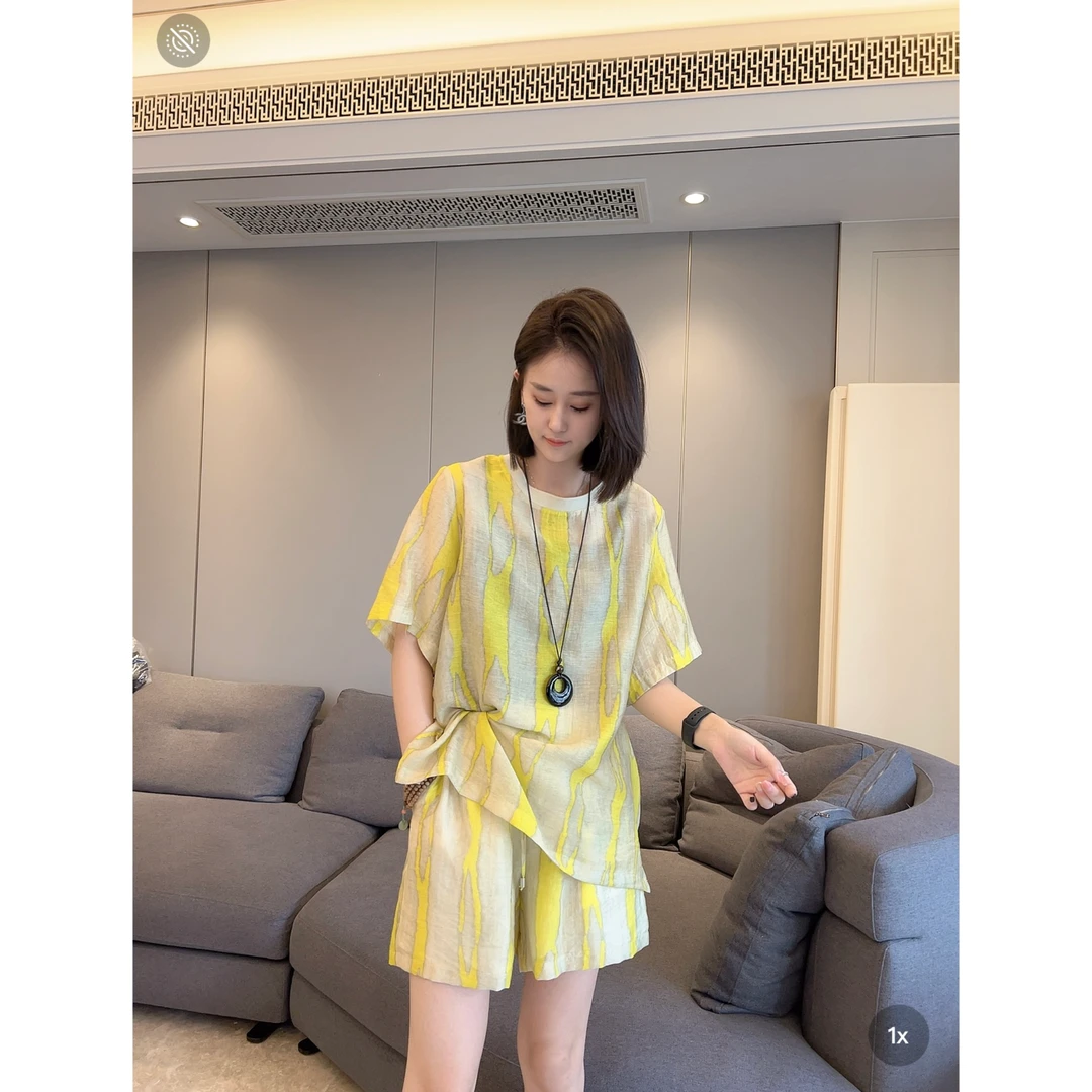 【冰柠檬】2025新款夏季防晒宽松百搭上衣宽松短裤套装女