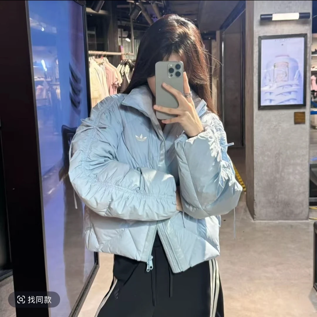 adidas/三叶草冬季时尚休闲保暖短款鸭绒羽绒服 KC2612 Z