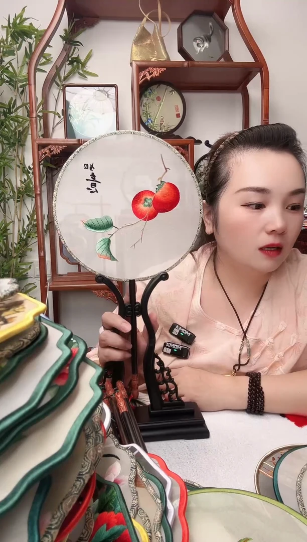 刺绣团扇-双面绣花
