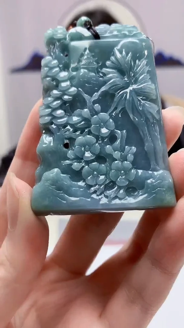 【闪购商品】定制翡翠未镶嵌4829zm-毛货挂件81