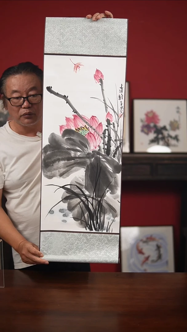 国画手绘-32*95卷轴李庆云作品