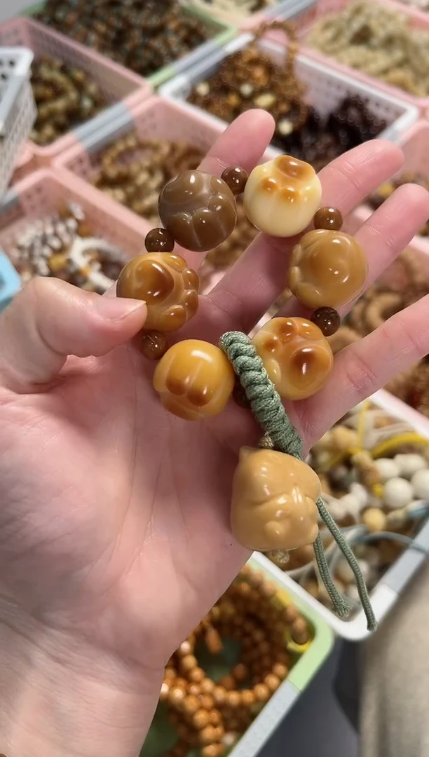 【闪购商品】菩提根/象牙果手串菩提根爱心猫爪搭配象牙果仓鼠