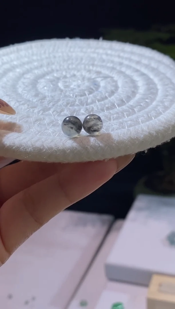 未镶嵌定制翡翠卡7.2珠珠一组两个 买断不退不换