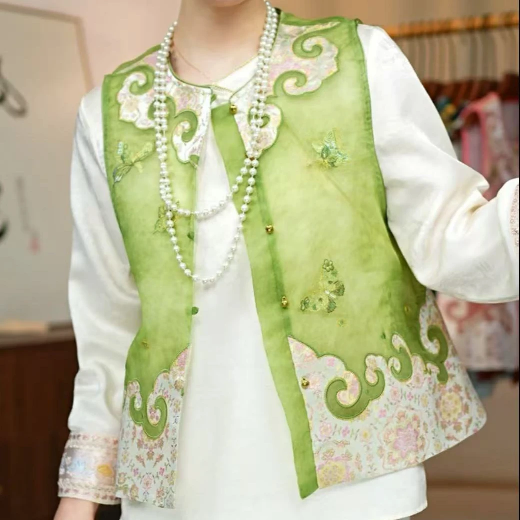 春季新款新中式返潮复古国潮文化女士马夹2025A7383——梦瑶