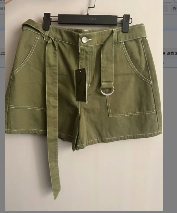 常规款韩版工装短裤短裤时尚设计师女装夏季高腰M110017