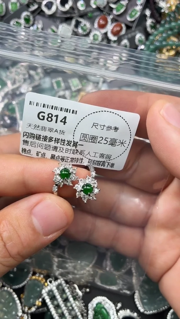 翡翠未镶嵌颈饰G814戒指
