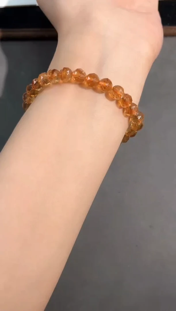 水晶手链未镶嵌45号黄水切面单圈8mm