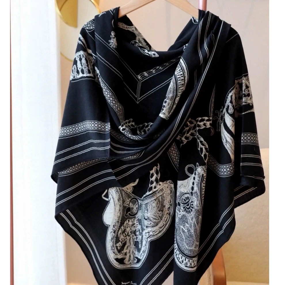 蔓雅【00166盛宴】130双面丝绒女士围巾百搭复古高级气质优雅披肩