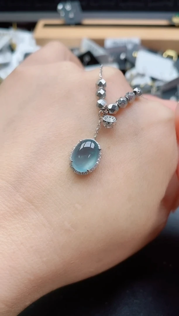 套链银S925镶嵌翡翠1