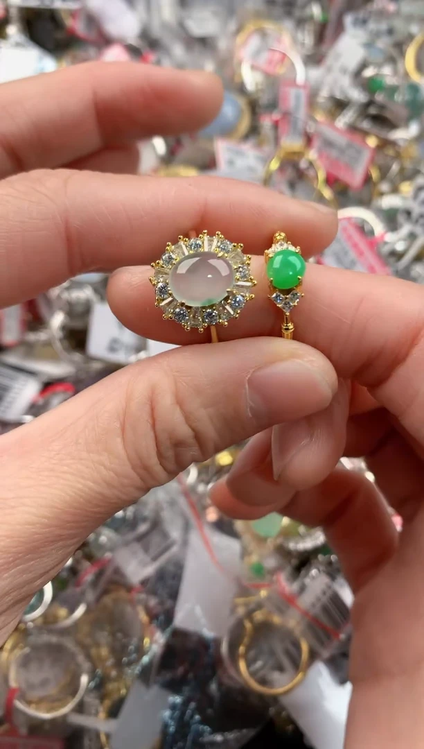 银S925镶嵌戒指翡翠111   4