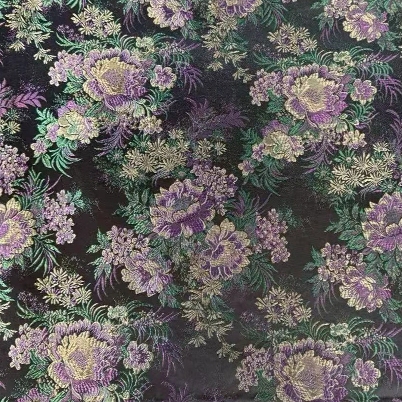 云锦/紫色牡丹茶席