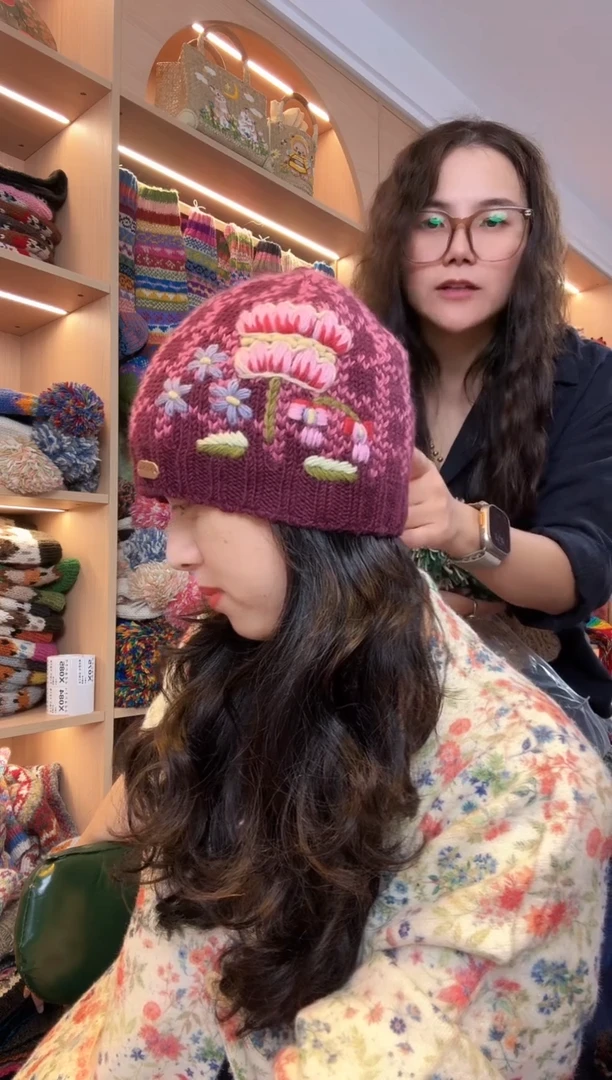 美利奴软羊毛次绣冷帽