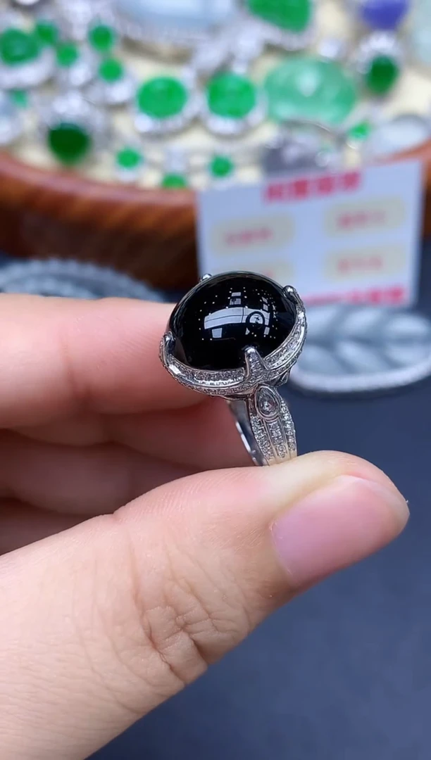 18K金镶嵌戒指翡翠467-中国好珍宝