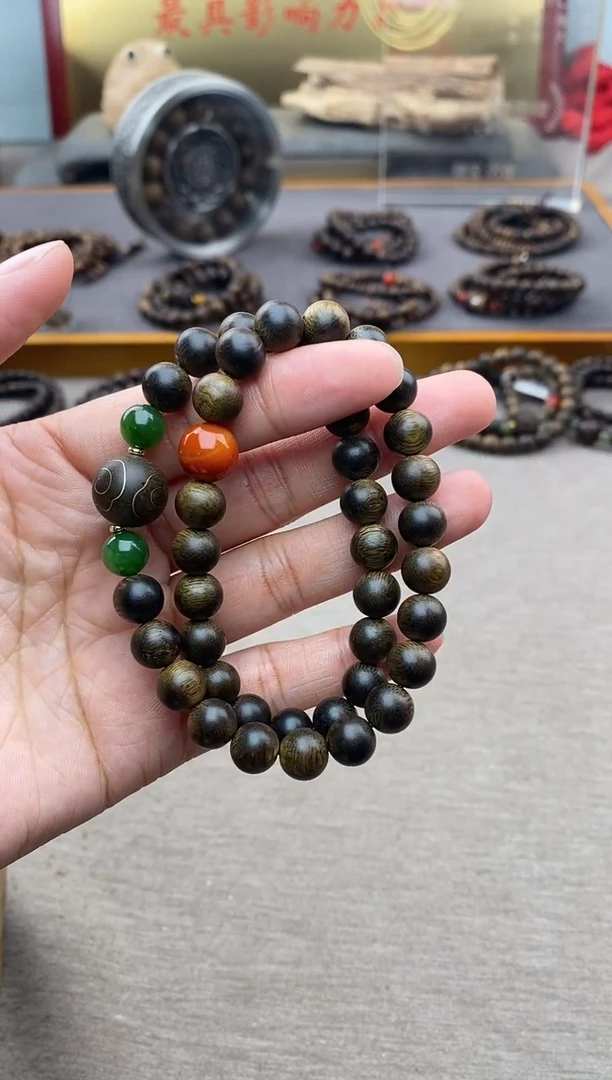 【闪购商品】沉香手串芽庄黄棋楠沉水老料0.8＋祥云1.2设计