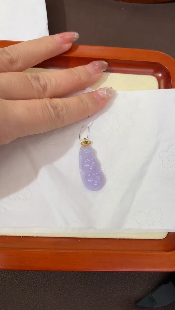 【闪购商品】翡翠颈饰18K金镶嵌天然缅甸a货翡翠