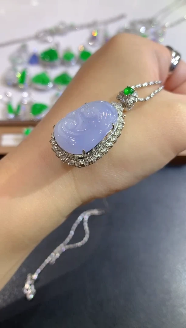 吊坠(不含链)18K金镶嵌翡翠123-耳饰