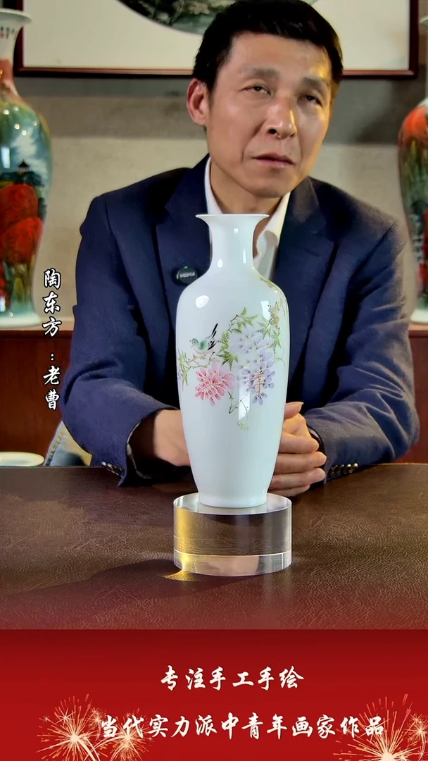 摆件景德镇陶东方陶瓷艺术作品花瓶摆件
