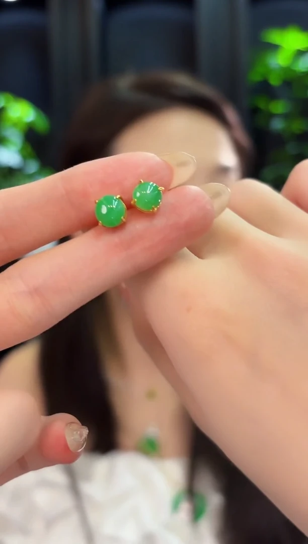 翡翠未镶嵌耳饰d缅料A货/多样性发货/一件