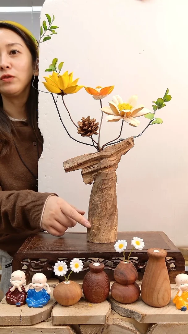 木实木花瓶一物一拍