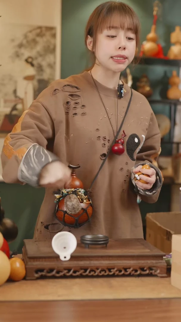 【闪购商品】255号精品天然大漆工艺防渗内胆酒葫芦~