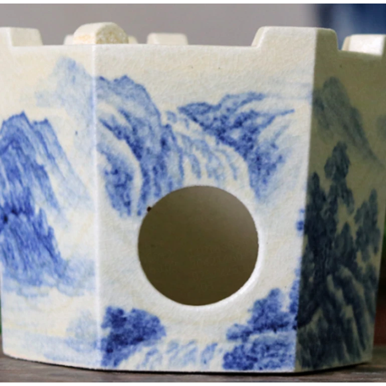 【斋居】仓浪青六方炉（无盒）（朴炉瑕0018）