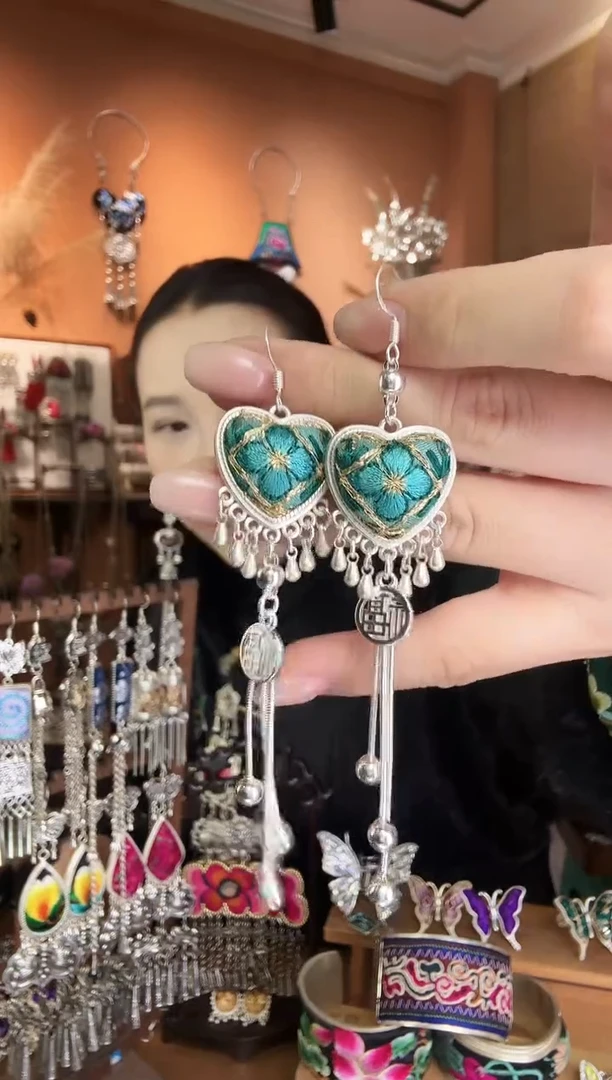 刺绣纯手工民族风耳环