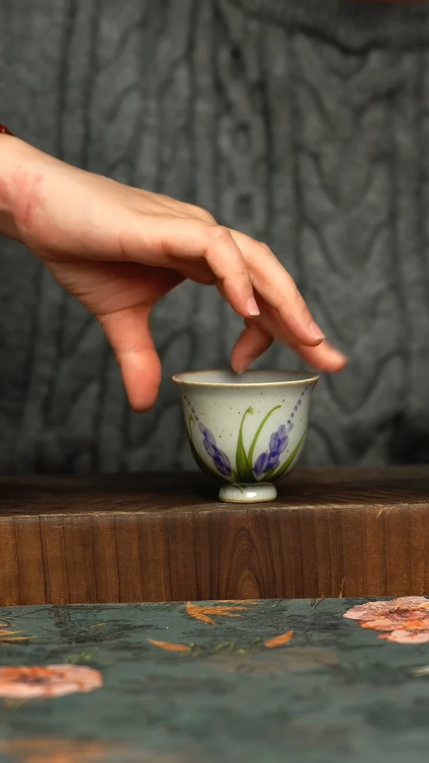 杯釉下彩手工手绘同款陶器