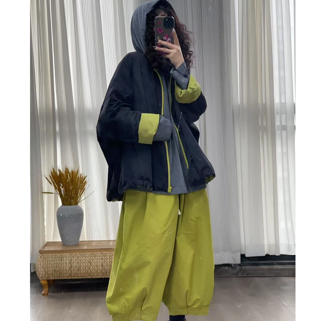 【若汐女装】欧韩版宽松大版休闲百搭撞色款风衣外套6209