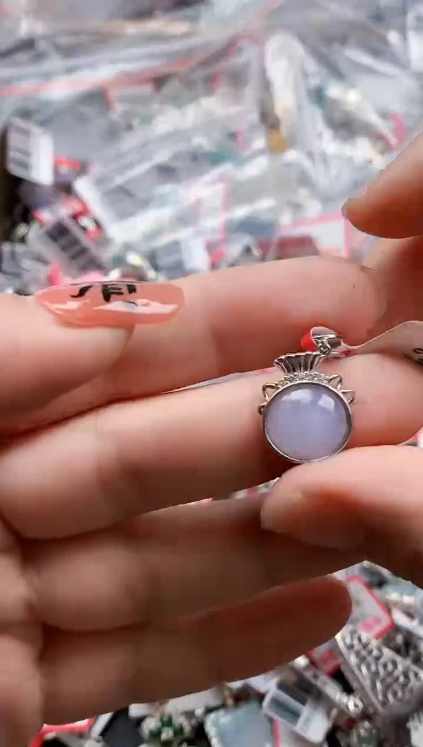 银S925镶嵌戒指翡翠天然A货缅甸翡翠