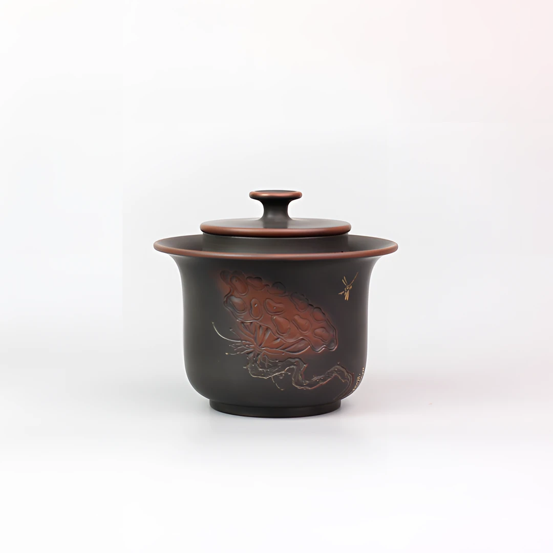 淳艺坭兴 甘世荣 莲蓬盖碗200cc 钦州坭兴陶盖碗 茶器茶具送礼壶