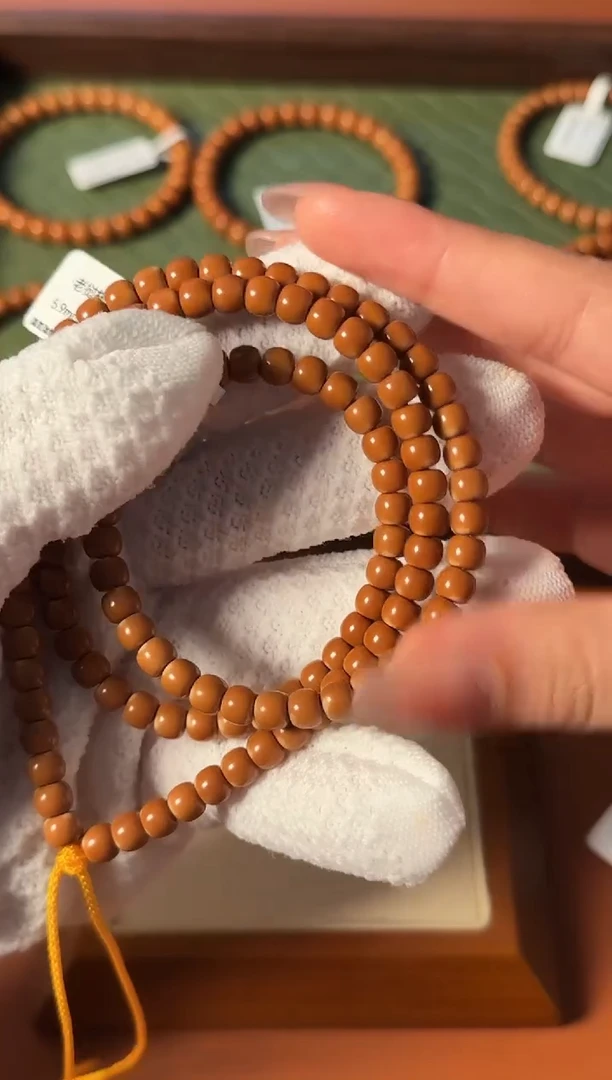 手串橄榄核【168】5.9mm老挝核尖老型108、正三花