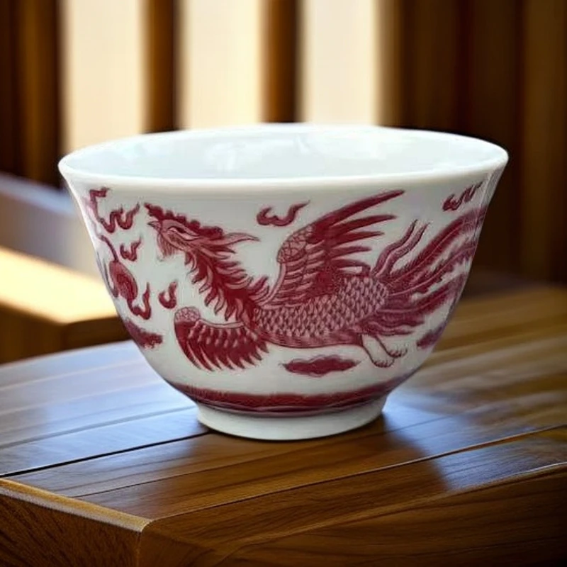 青花釉里红龙茶杯-ZH210（众)