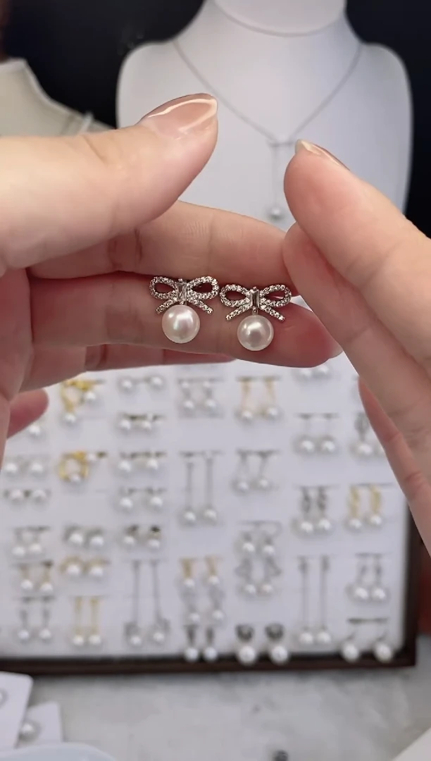 合金耳饰淡水珍珠19