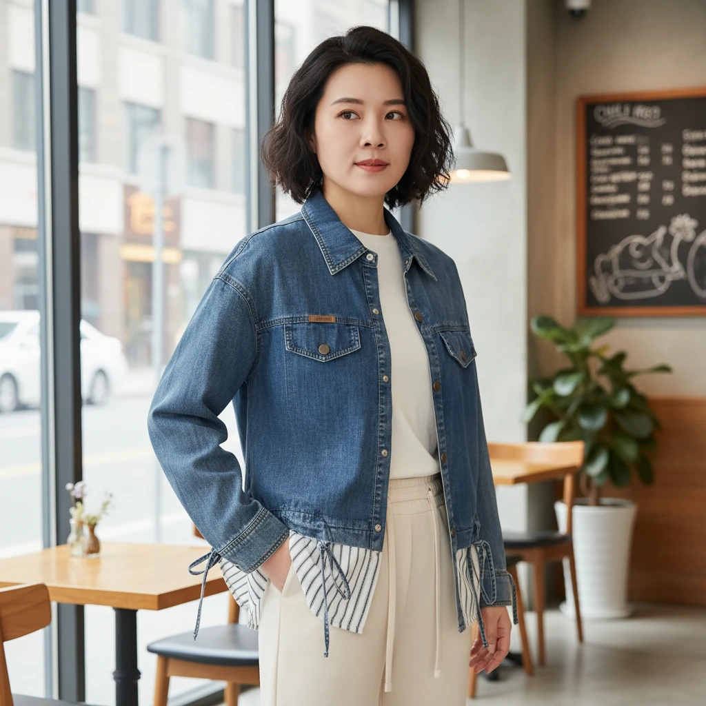祥好服饰 新款休闲户外女士薄款牛仔外套 9819