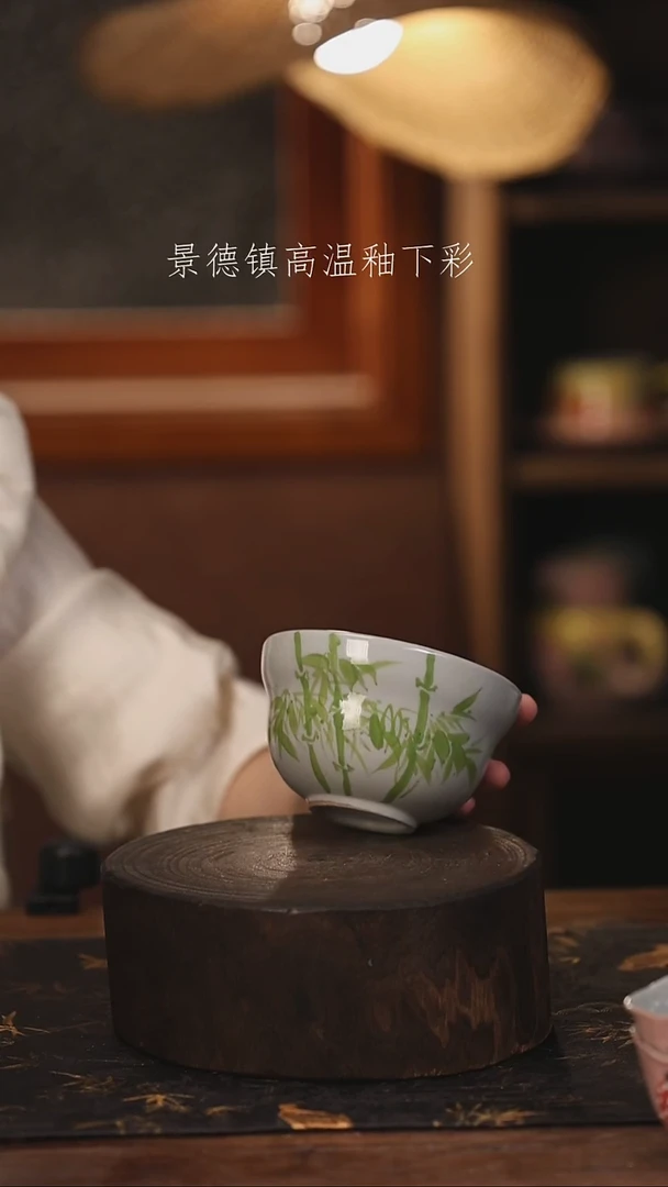陶瓷景德镇高温釉下手绘陶瓷@L087@