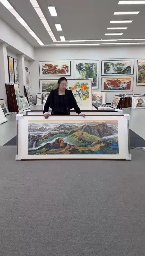 国画手绘  219*88   万里长城