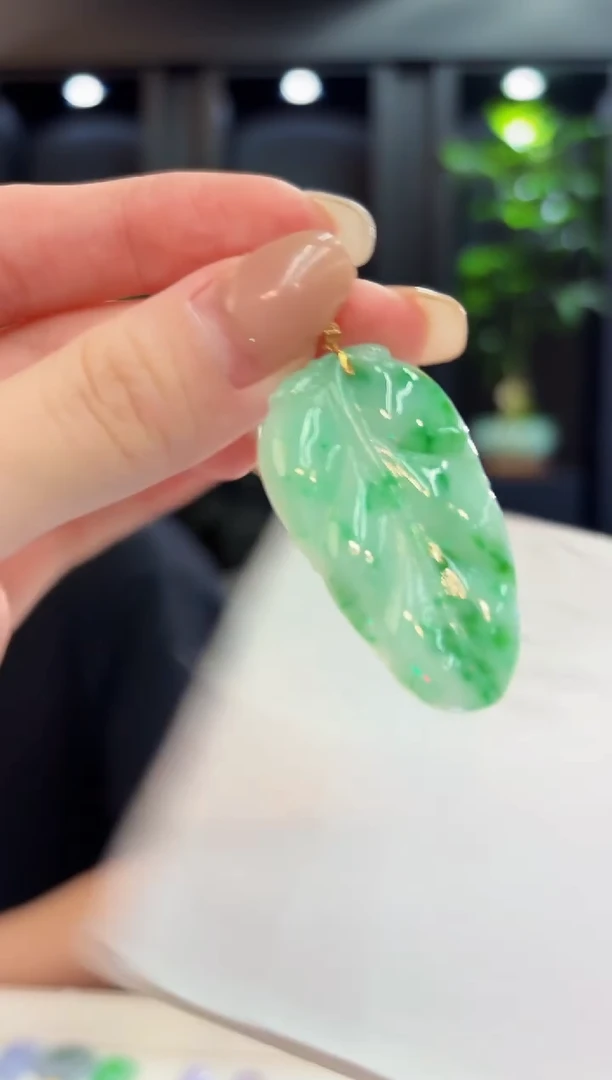 吊坠(不含链)18K金镶嵌翡翠 缅料A货/支持复检/一件