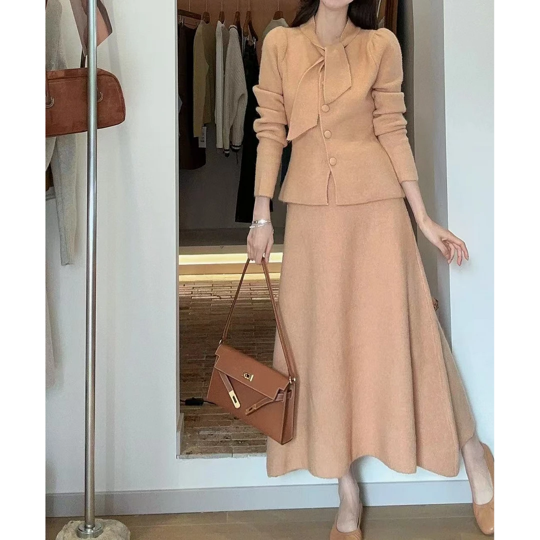 【京京】针织显瘦温柔小香风气质女装法式秋季时尚两件套HBZT917264