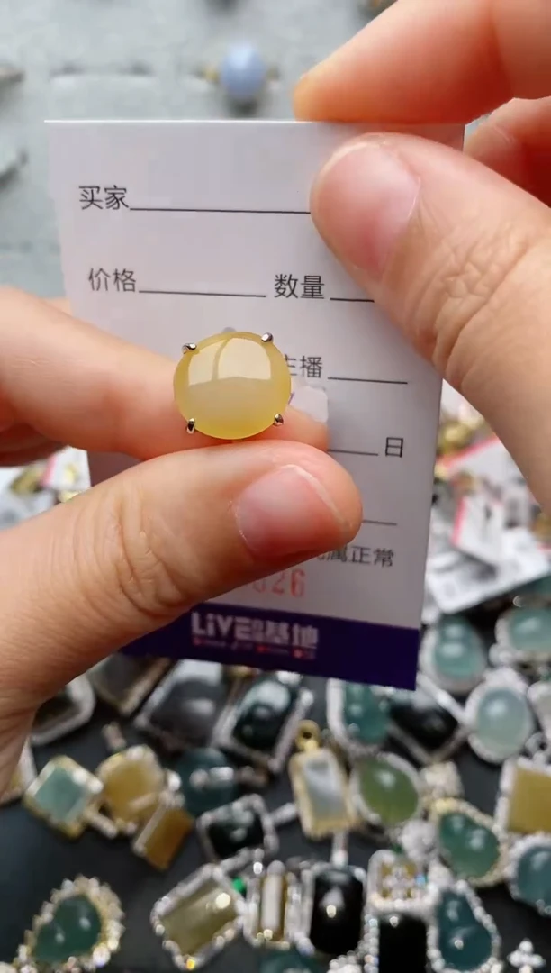 翡翠戒指银S925镶嵌.