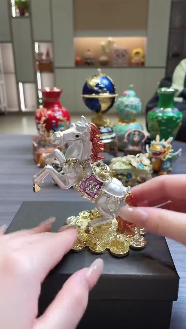 摆件七宝烧珐琅彩首饰盒