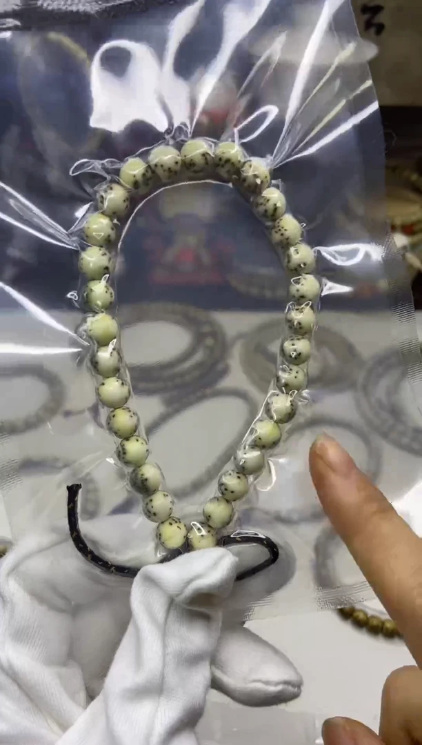 星月菩提手串a06大留白圆珠河豚手持8mm