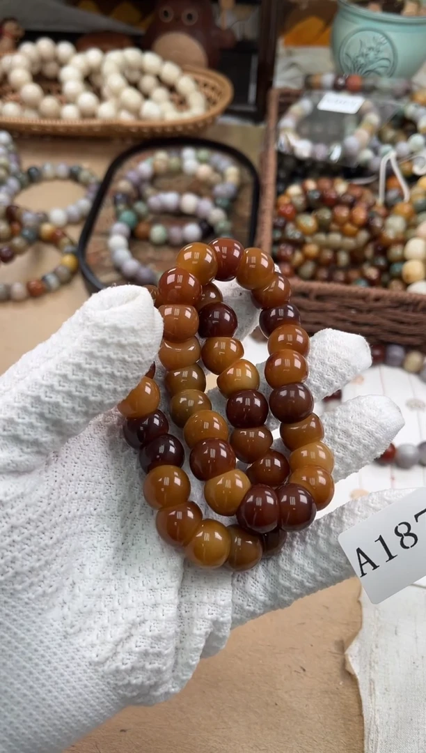 手串菩提根/象牙果a187卡14 水磨微瑕