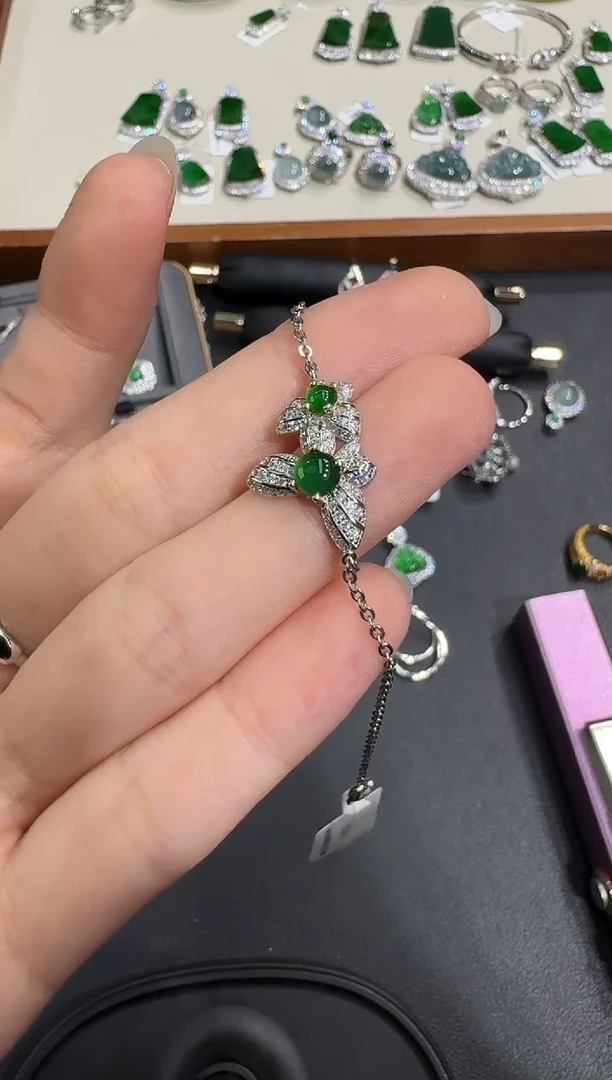 银S925镶嵌手链翡翠X1106-1822-184