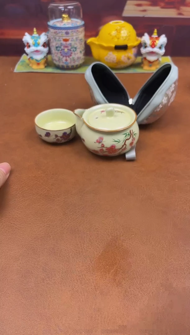 陶瓷茶具摆件旅行套组