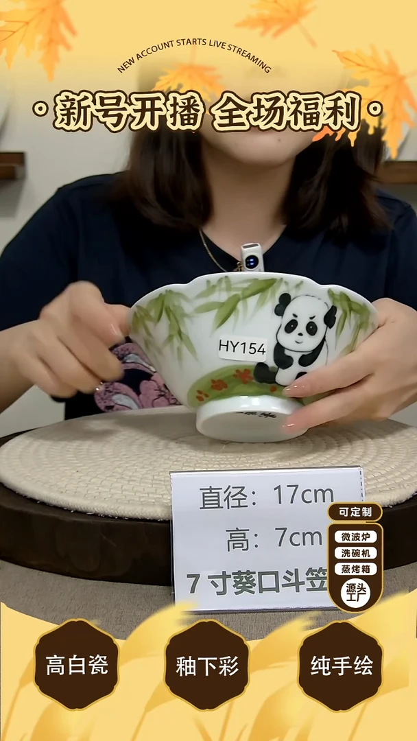 碗景德镇手绘釉下彩陶瓷餐具
