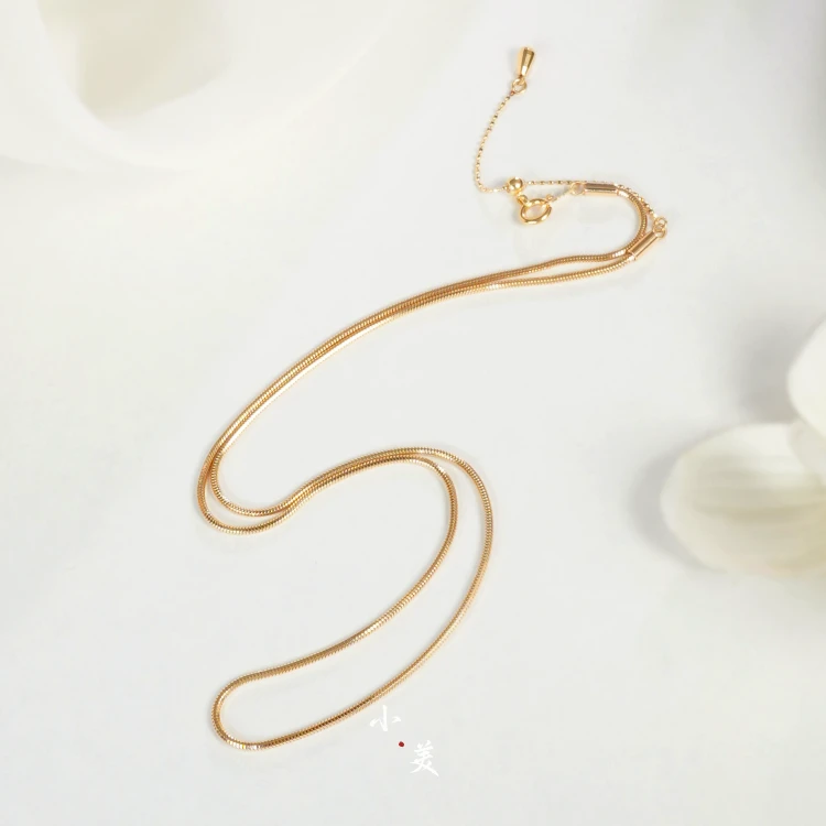 18K金蛇骨链可抽拉项链 G2156