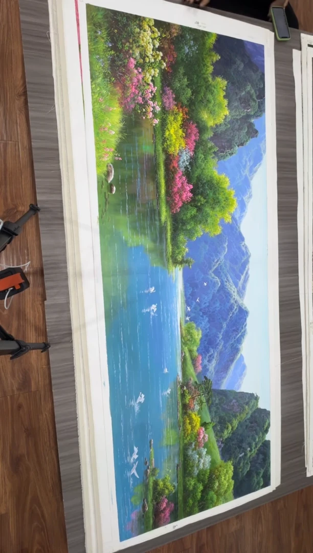 油画【143号】约2.2米*80cm丨朝鲜原创纯手绘孤品油画丨顺丰包邮