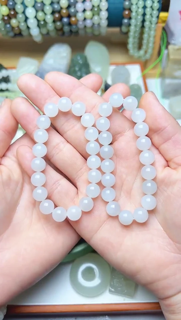 未镶嵌和田玉珠宝半成品手串