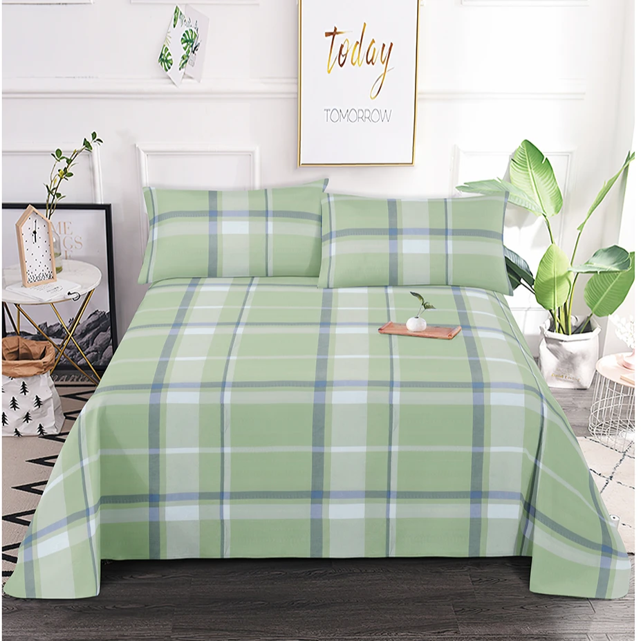 （0217）加厚粗布床单吸汗透气2.45*2.25米（+－5公分）绿格